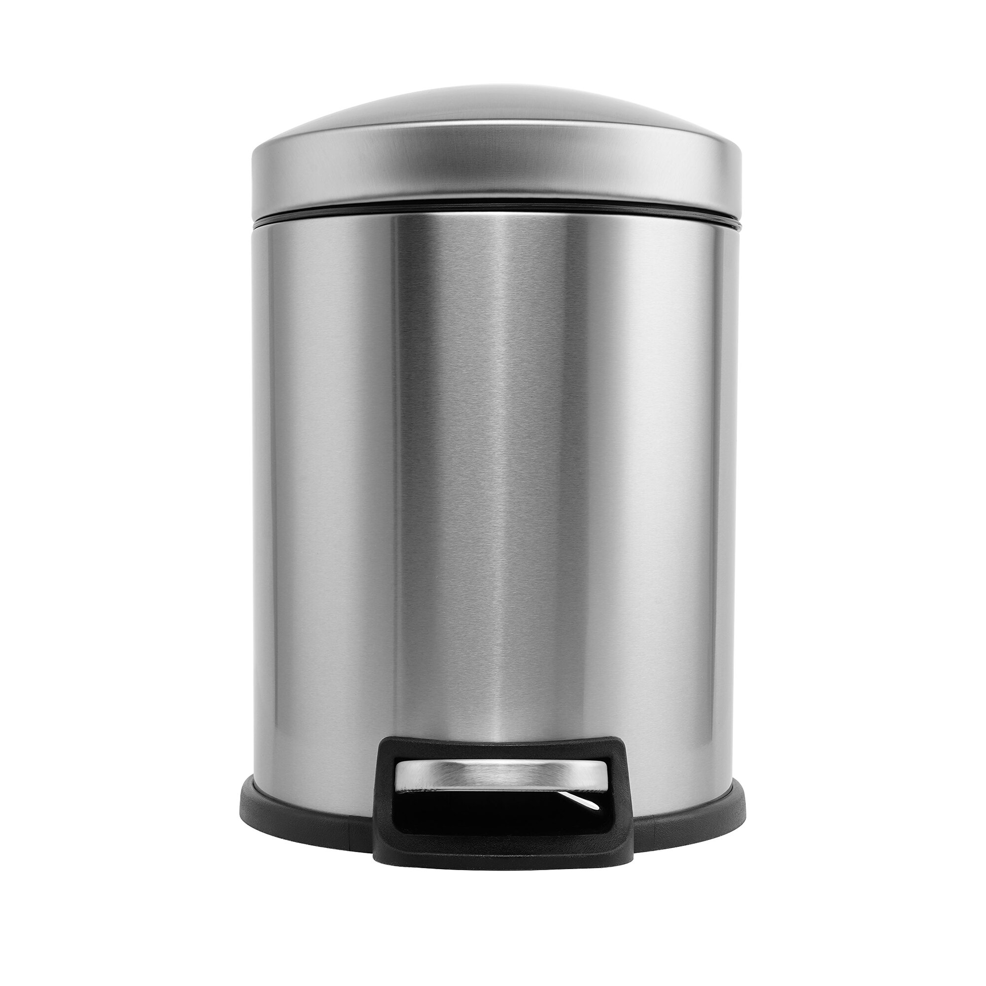 Innovaze Semi Round Step on Trash Can Fingerprint Free Brushed Stainless Steel 12 Liter