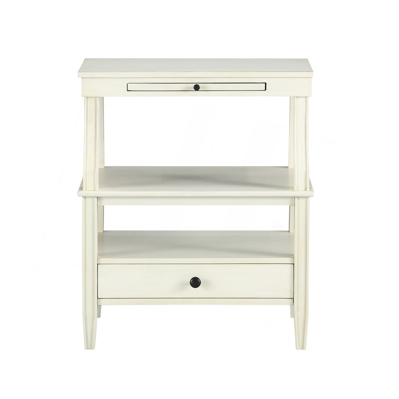 Classic Antique White Storage Nightstand With Elegant Design And Practical Functionality