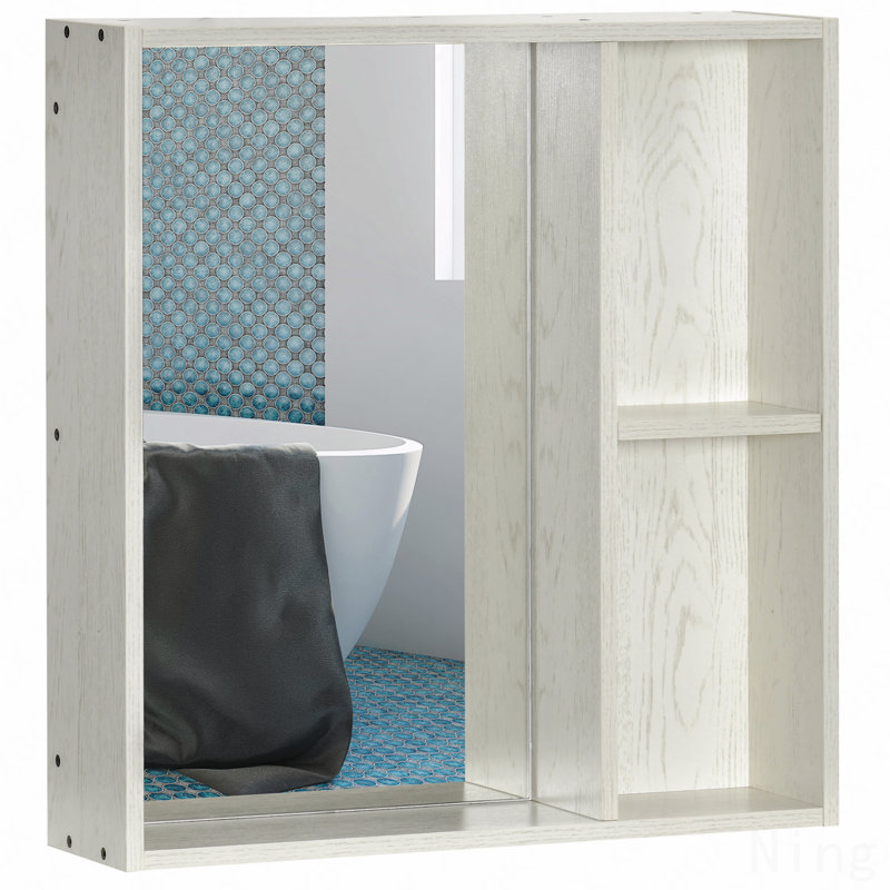 Armoire à pharmacie murale avec miroir 24,75 "x 25,5" pour salle de bain avec miroir - 5 po x 7 po