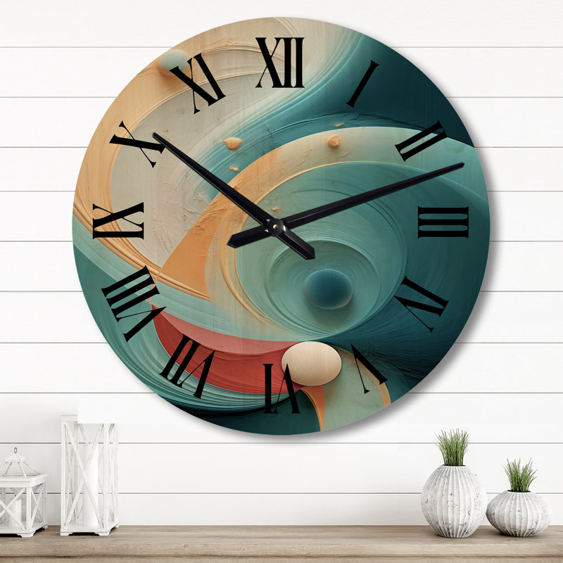 Horloge murale Contemplating Divinity Turquoise, Grand