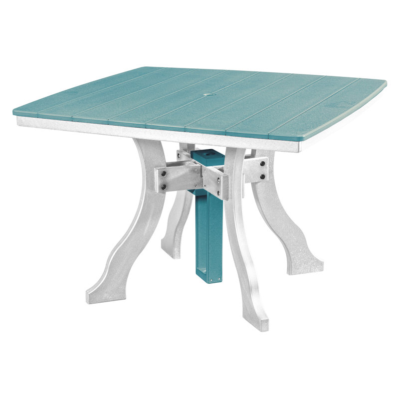 Table carrée Rosecliff Heights, Blanc, Bleu Aruba