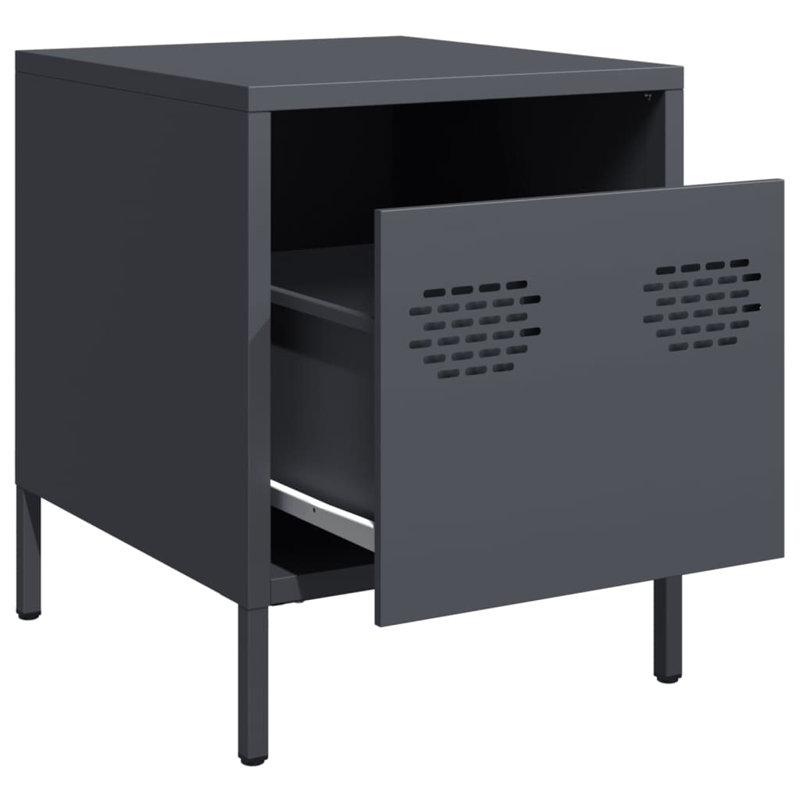 Astraea 35cm W Bedside Table, Anthracite, Set of 2