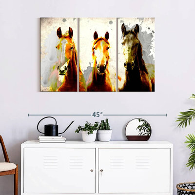 Trois têtes de cheval, reproduction sur toile
