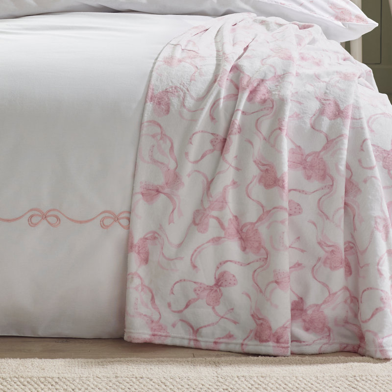 Bow Cosy Fleece Oversized Blanket Throw