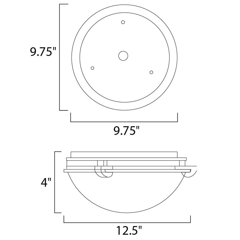 Olli Glass Flush Mount, Marble/White, 4" H x 12.5" W