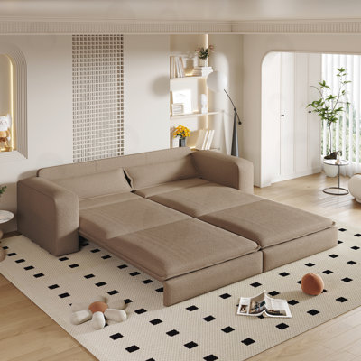 Sleeper Sofa Bed with 2 Lumbar Pillows
