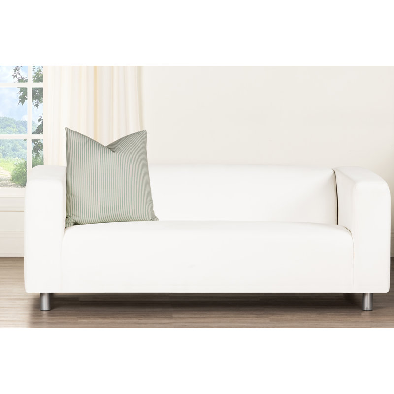 Oreiller décoratif à rayures Magnolia Home Fashions Cottage, Bleu turquoise / rayures vertes, Polyester, H 18 po x l 18 po