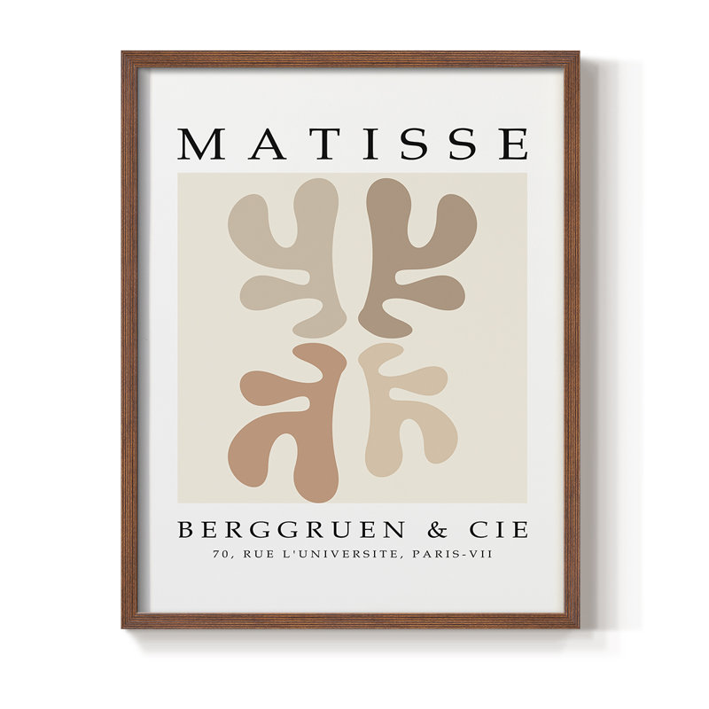 Matisse CCCXLVIII Framed Print - Solid Wood, 20" H x 16" W, Brown