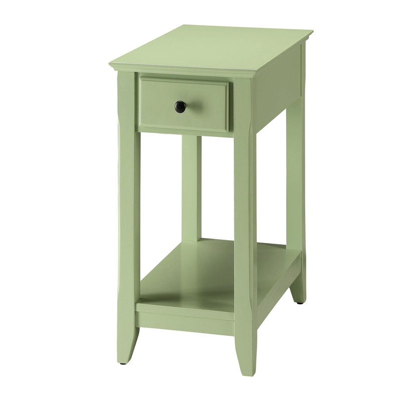 Wooden Accent Table With Drawer And Extra Shelf Space Rectangular Display For Interiors