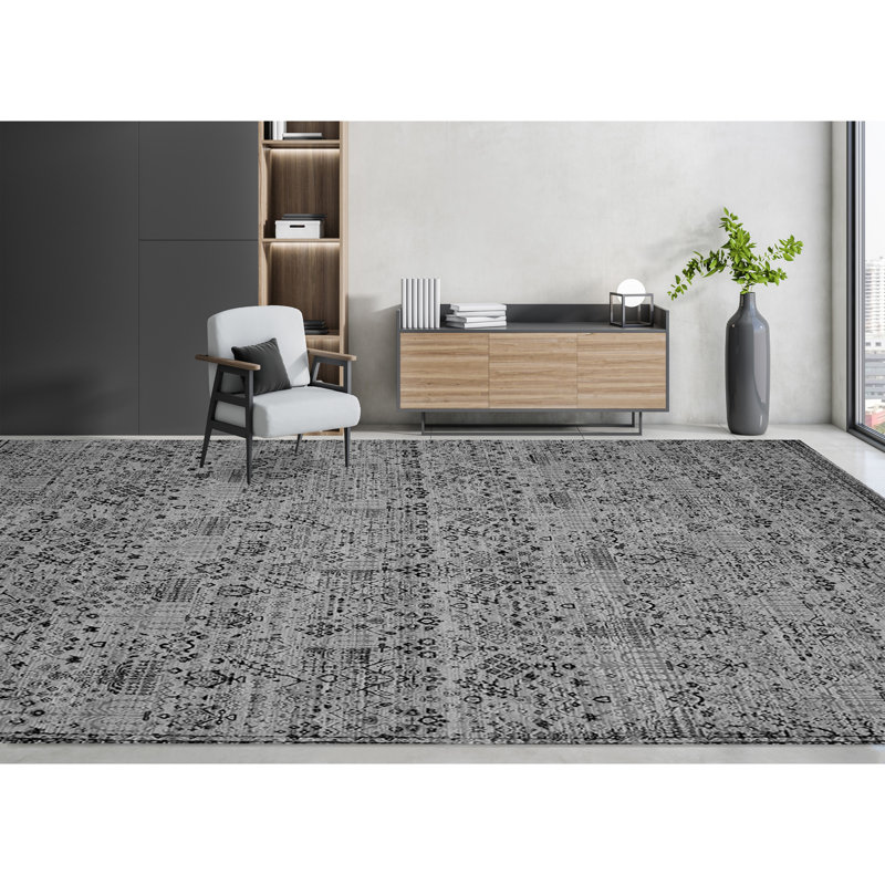 Elegant Hand Woven Silk and Wool Area Rug, Rectangle 2' x 3'
