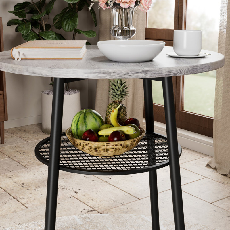 3 Pieces Round Bar Table Set With Backrest And Partition, Perfect For Small Spaces And Modern Kitchens, Includes 2 Stools, Dining Table Set