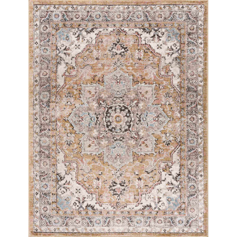 Tapis oriental rectangulaire en polypropylène tissé à la machine Briawood, Rectangle 2 pi x 3 pi