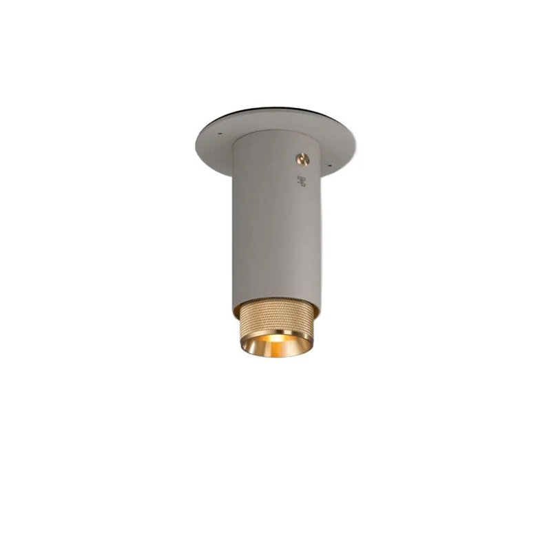 1 - Light Flush Mount, Brass, Stone