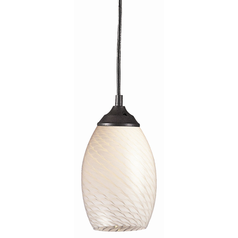 Crouse 1 - Light Single Pendant, Sand Black, White