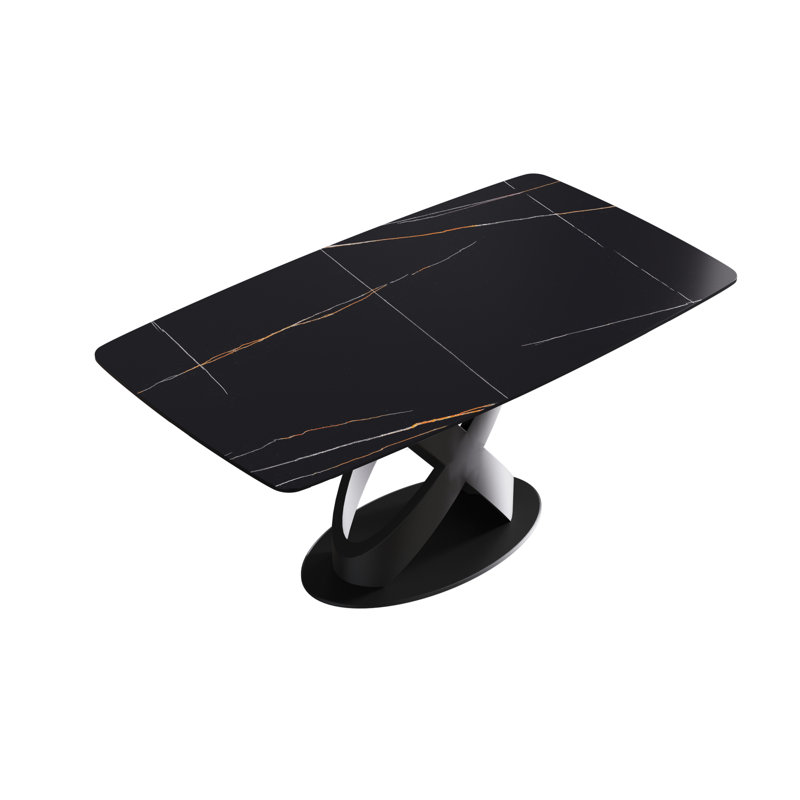 Table de salle à manger Sesteded, Noir, Noir, H 29,53 po x L 63 po x l 31,5 po