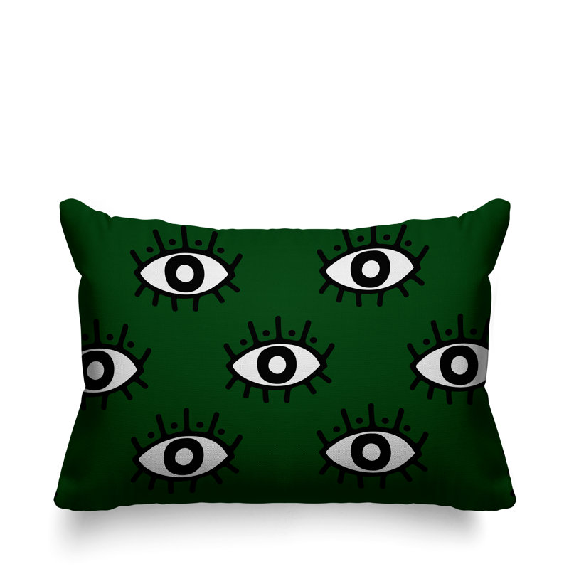 Coussin intérieur / extérieur Ankara Evil Eye, Vert