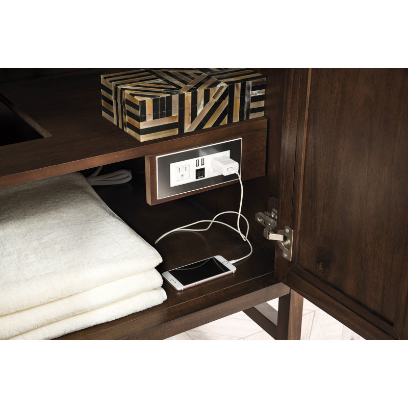 Addison 72'' W Double Bathroom Vanity Base, Mid-Century Acacia