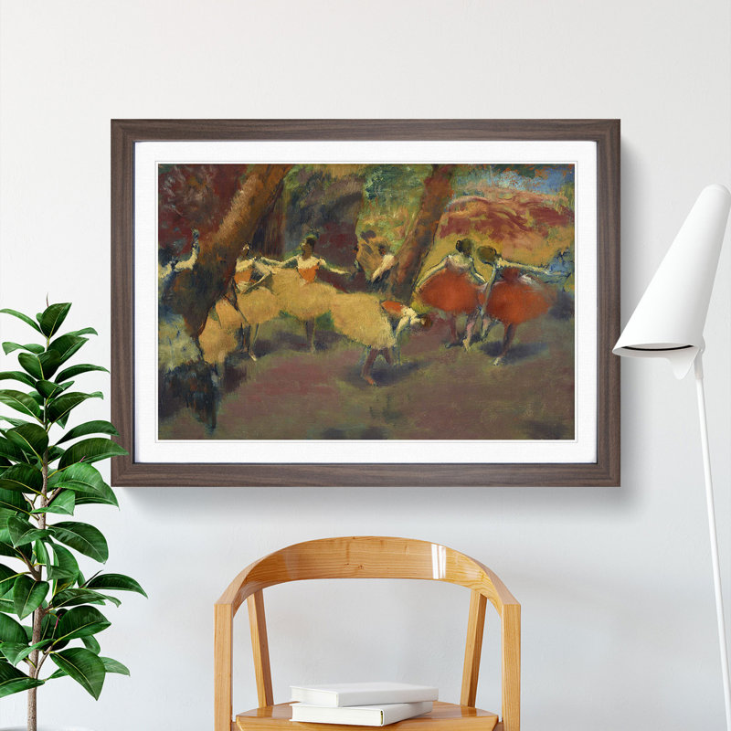 Before the Performance by Edgar Degas - Picture Frame Painting, Walnut Framed, 36cm H x 48cm W x 2cm D