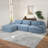 Boneless L-Shaped Modular Sofa Luxurycorduroy Fabric Fabric 32D High-Resilience Sponge For Living Rooms Bedroom-830639366