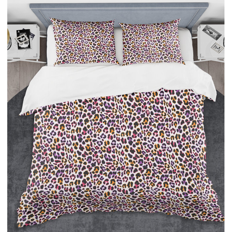 Ensemble de housse de couette en fourrure safari vi de leopard, Housse de couette très grand + 2 taies décoratives