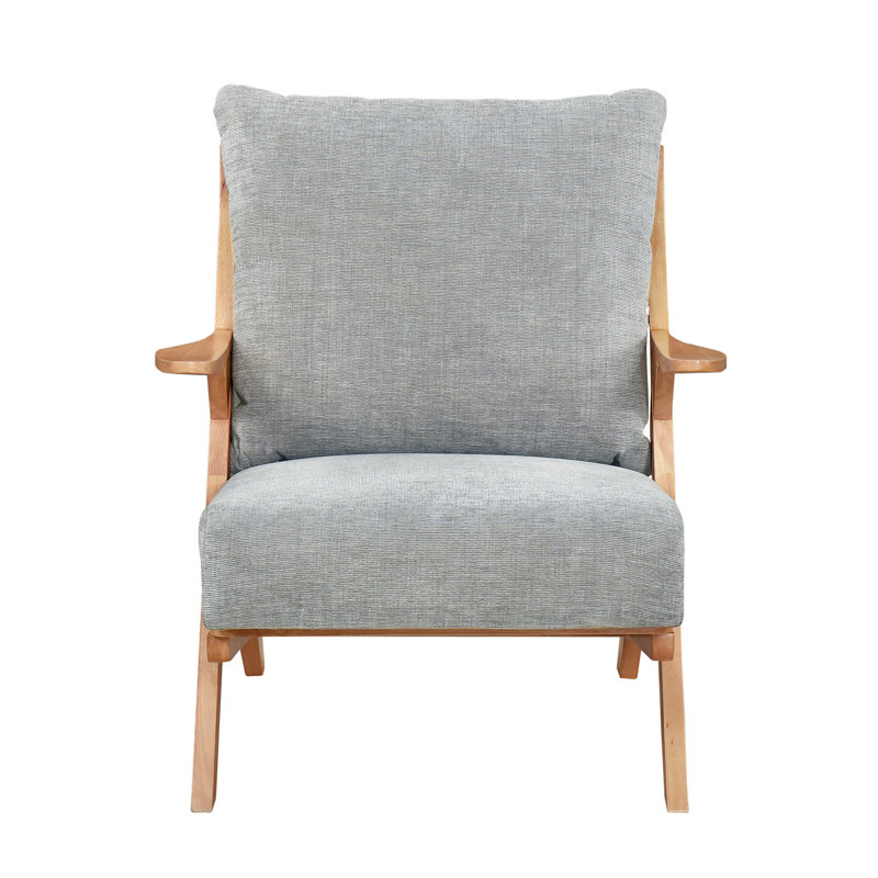 Chaise d'appoint de style Mid-Century moderne, Gris, Naturel