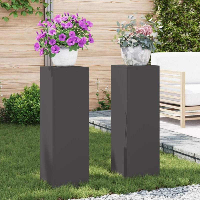 Support pour plante vidaXL noir 2 pièces 9,45 x 9,45 x 29,53 po, H 29,5 po x L 9,4 po x P 9,4 po, Noir