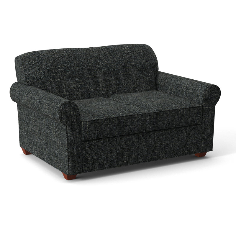 Finn 59" Rolled Arm Sofa Bed Loveseat with Reversible Cushions, Connelly Crow, BM Cherry