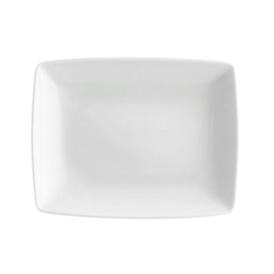 Assiette rectangulaire blanche Carré 10,5 po
