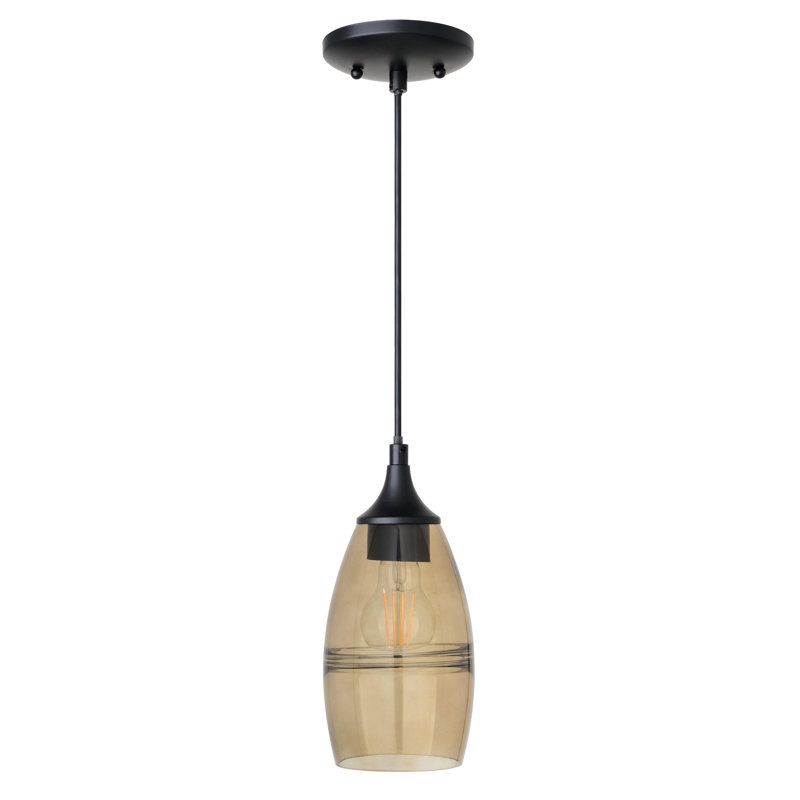 Luminaire suspendu en forme de goutte à 1 lumière Finja, Bronze huilé