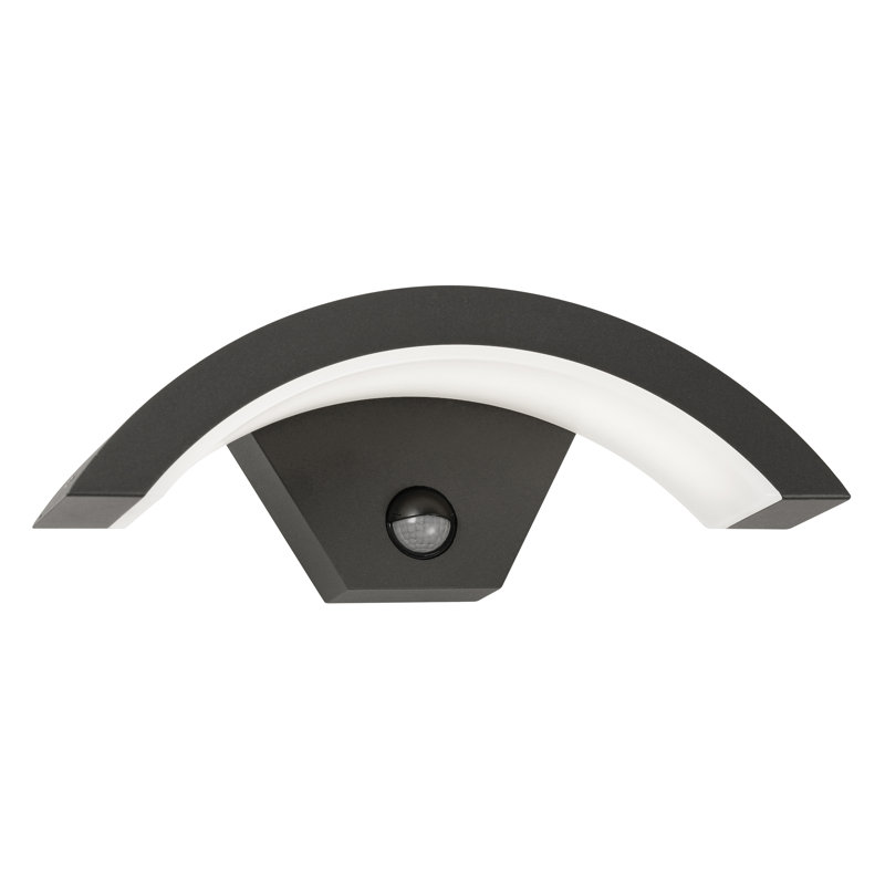 Forde 10cm H Integrated LED Outdoor Armed Sconce, Dark Grey
