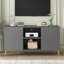 Meuble télé et meuble télé moderne, MDF gris et métal, espace de vie élégant
