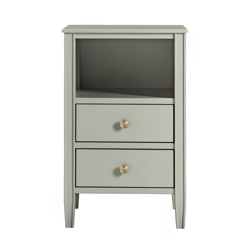 Winston 2-Drawer Storage Nightstand, Antique Gray