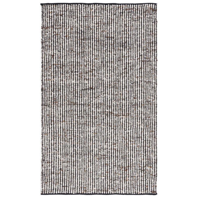 Tapis rayé en laine / jute Rynesha, Rectangulaire 2 pi x 3 pi