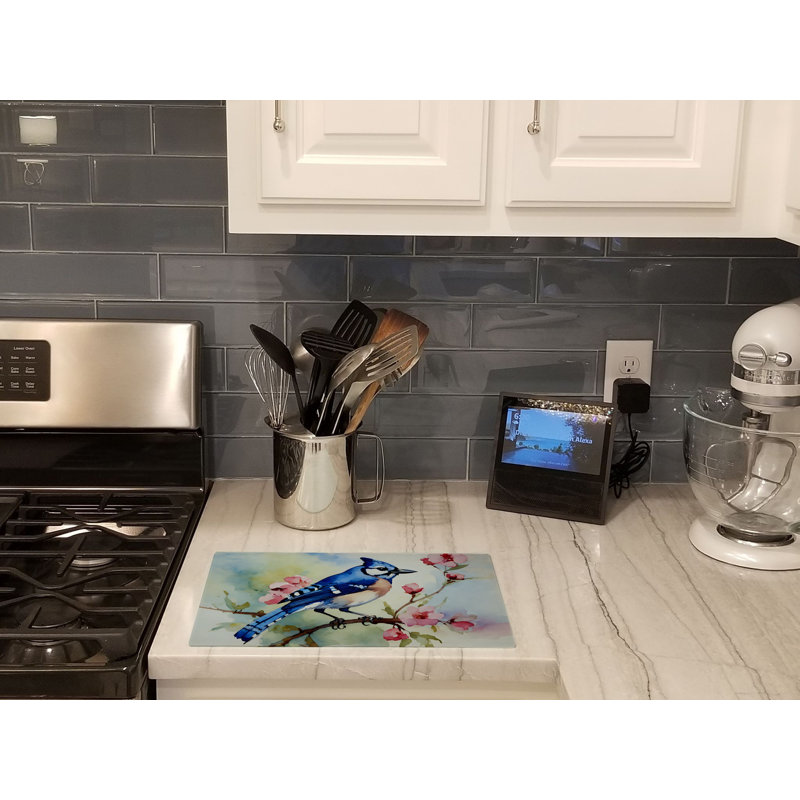 Blue Jay Glass Cutting Board