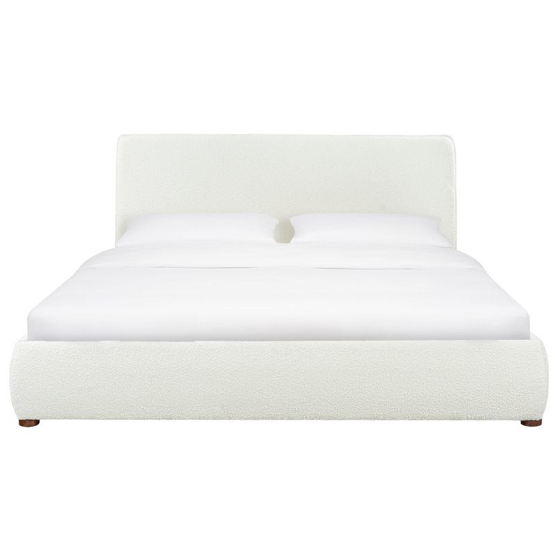 Callahan Upholstered Bed, King, Ivory Boucle