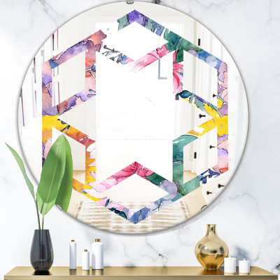 Miroir mural Hexagon Star Floral Botanical V Eclectic