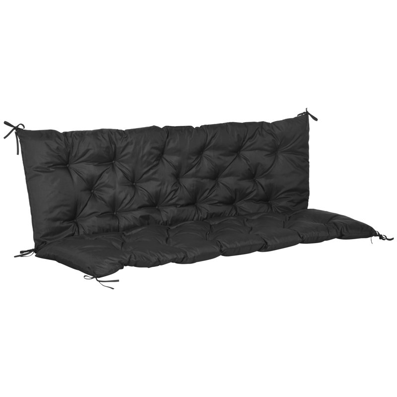 Garden Bench Cushion, Black