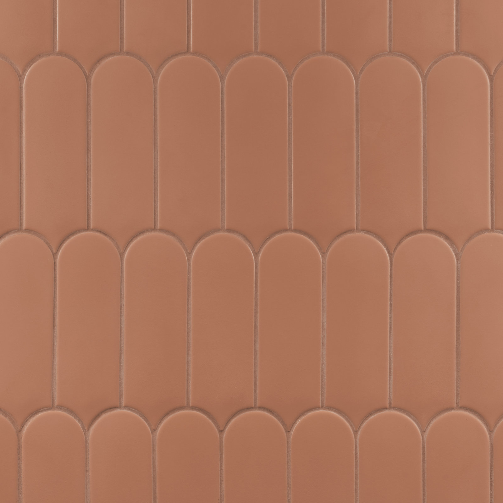 Airy 2.83 in. x 7.67 in. Fishscale Matte Ceramic Wall Tile (5.15 Sq. Ft. / Case), Terracotta