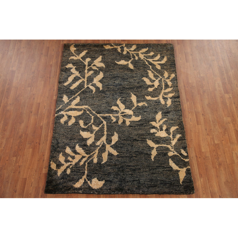Abstract Oriental Area Rug 5x7