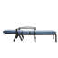 Méridienne en fonte d'aluminium réglable bleue avec roulettes et conception croisée, taille de paquet 41,73 x 24,41 x 12,99 po, poids 40,79 lb, mesure