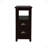 End Table Narrow Nightstand With Two Drawers And Open Shelf-Brown