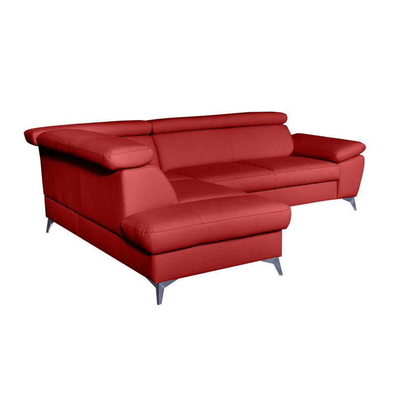 Ashianna Sleeper Corner Sofa, Red, Left Hand Facing
