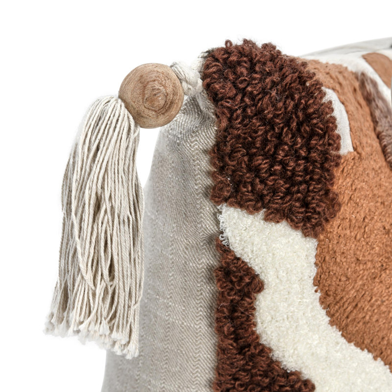 Caney 22" Linen Blend Fabric Multi-Color Throw Pillow