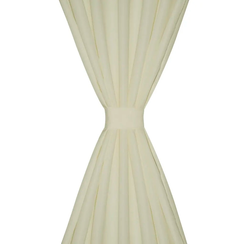 Bachar Semi Sheer Curtain Pair, 140cm Width x 245cm Drop, Cream