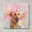 Art mural en verre épique «Flower Crown Labrador Retriever 3» par Furbaby Affiliates-297758373
