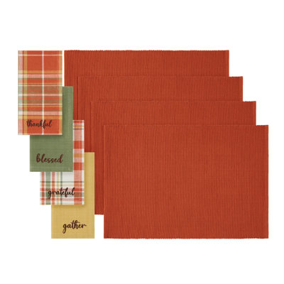 Leo-Xavier 100% Cotton Rectangle Placemat And Napkin Set