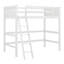 Lit mezzanine simple en bois massif avec échelle-36430628
