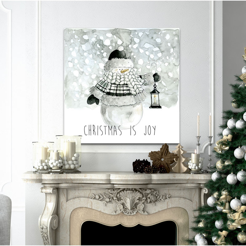 « christmas is joy », peinture, H 10 po x l 10 po x P 1,5 po, Toile tendue