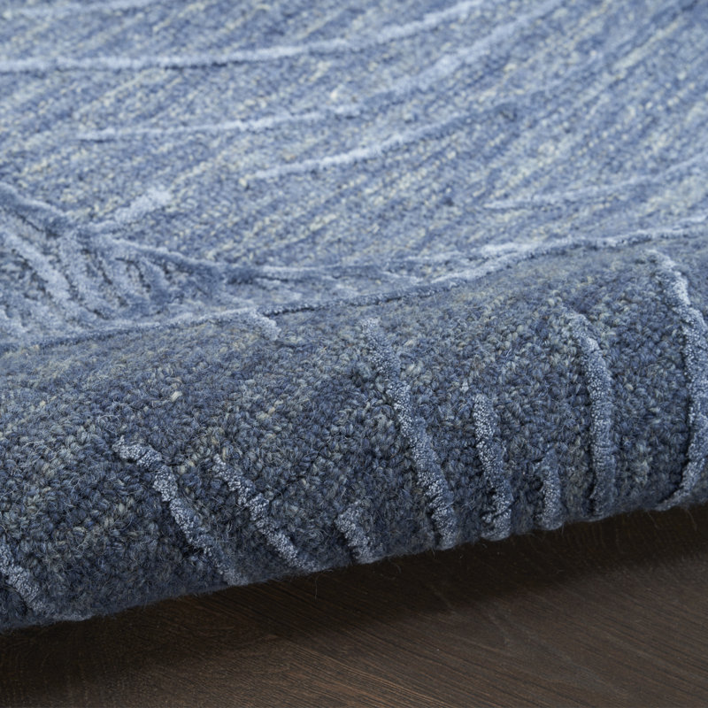 Tapis d'intérieur moderne bleu 8 pi 6 po x 11 pi 6 po Nourison Avra, Rectangle 8 pi 6 po x 11 pi 6 po