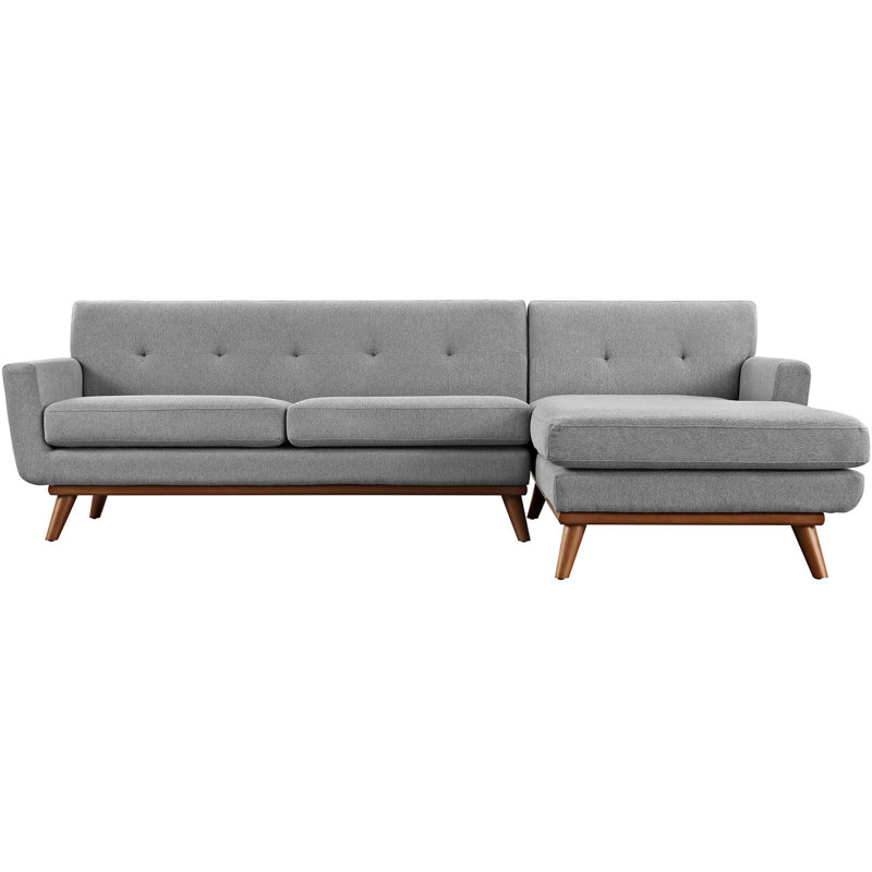 Canapé modulaire Engage Mid Century, Orienté vers la droite, Polyester gris espoir